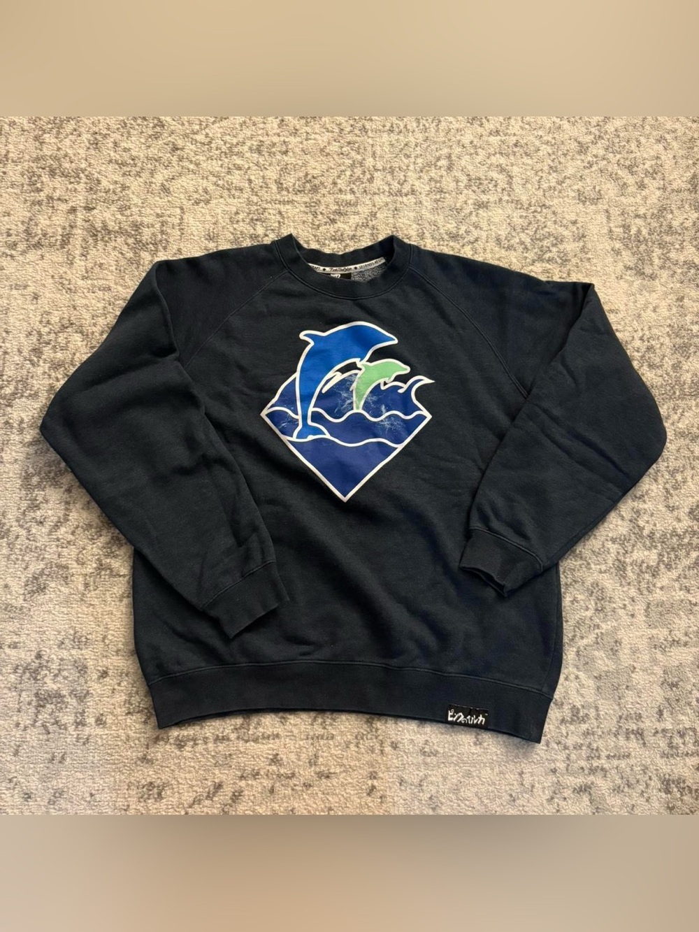 Men’s Pink Dolphin Navy/Grey Crewneck Size Large